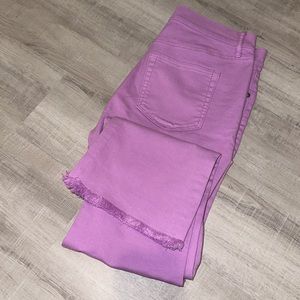 LOFT Lilac Crop Colored Jeans